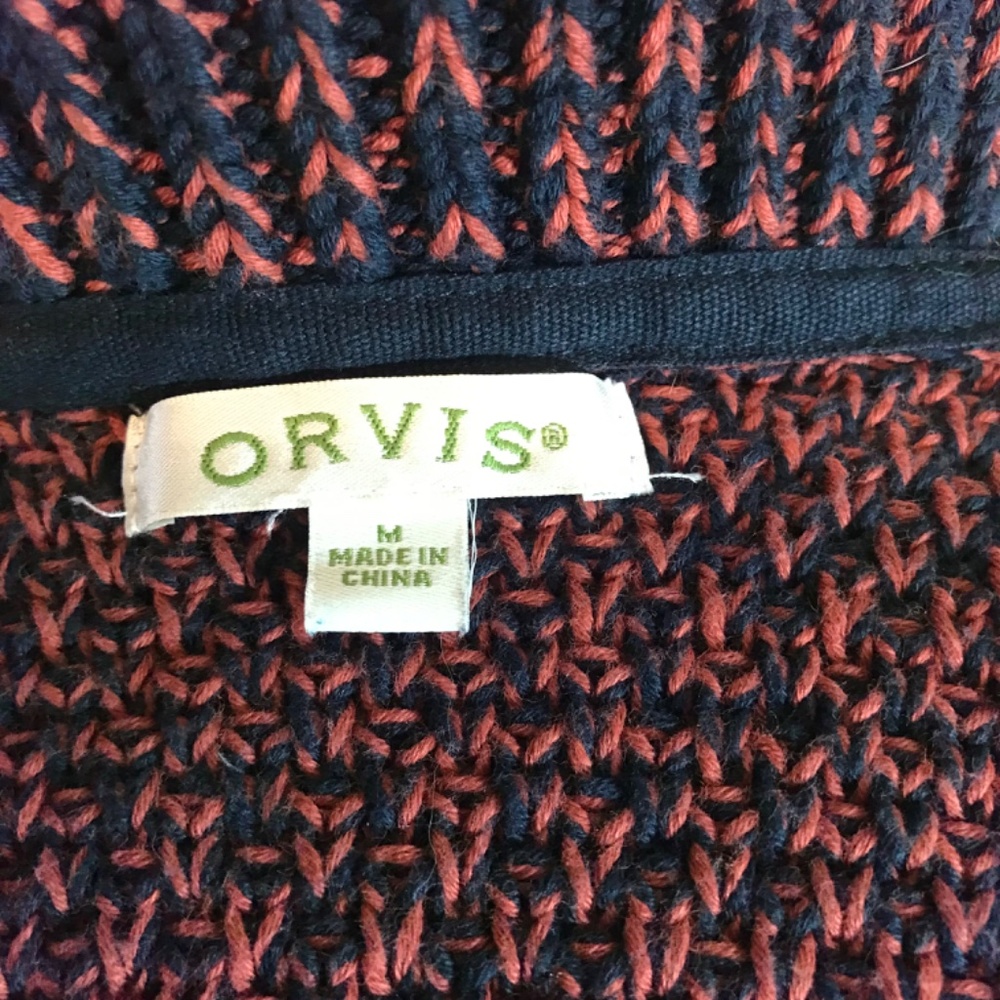 Orvis 100% cotton pockets marled cardigan sweater - Picture 12 of 16